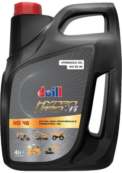 HYDROPRO HD 46 ISO VG 46 4 Litre Hidrolik Sistem Yağı (Üretim Yılı: 2024)