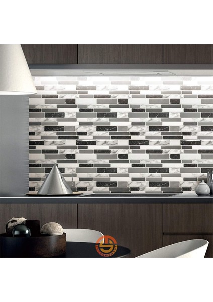 1Adet 3D Kendinden Yapışkanlı 30×30CM Kaplama Mozaik Görünüm Duvar Sticker Mutfak Banyo