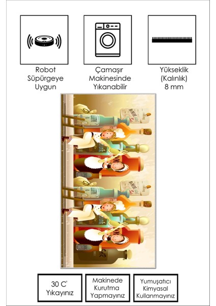 Yıkanabilir Kaymaz Leke Tutmaz Mutfak Halısı Koridor Halısı Yolluk ve Paspas