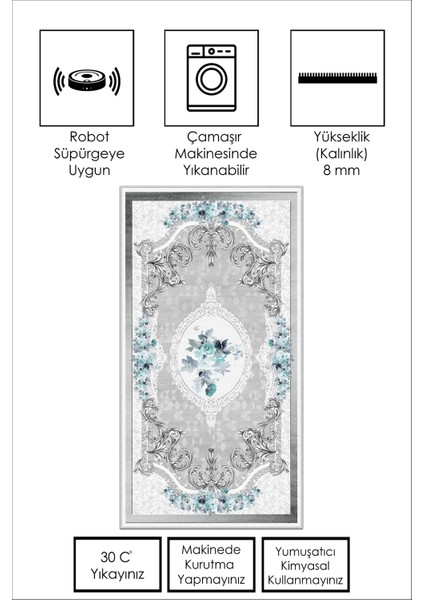 Yıkanabilir Kaymaz Leke Tutmaz Salon Halısı Mutfak Halısı Koridor Halısı Yolluk ve Paspas