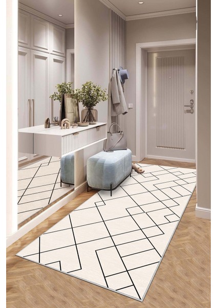 Makinede Yıkanabilir Kaymaz Taban Leke Tutmaz Modernkesme Yolluk Mutfak Yolluk Halı Yolluk
