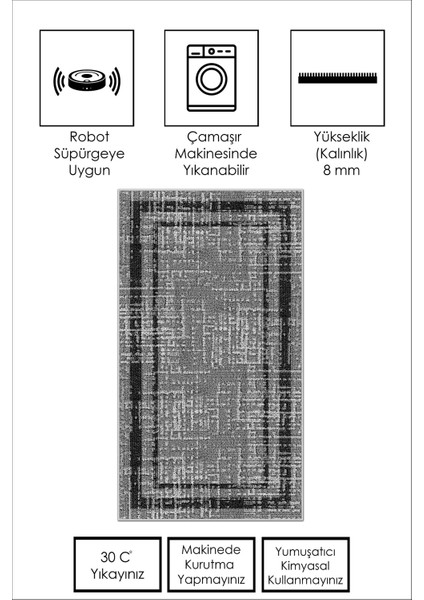 Yıkanabilir Kaymaz Leke Tutmaz Salon Halısı Mutfak Halısı Koridor Halısı Yolluk ve Paspas