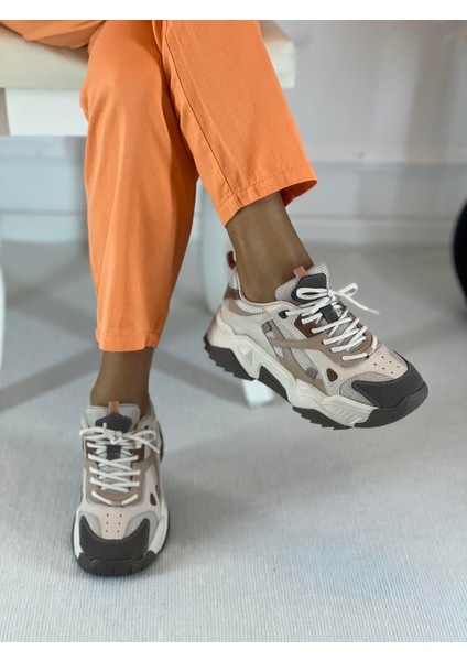 Cool Bağcıklı Bej Kadın Sneaker fiyatları