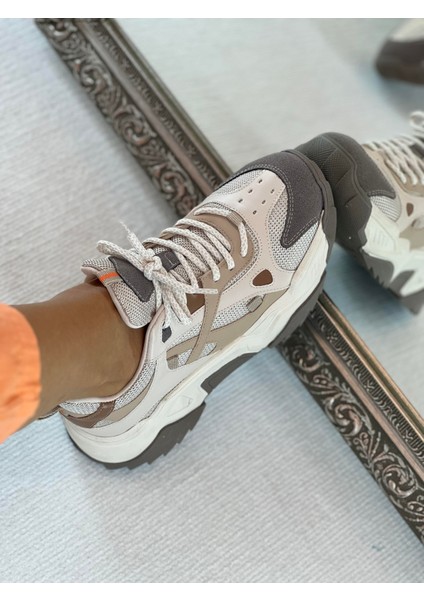 Cool Bağcıklı Bej Kadın Sneaker modelleri