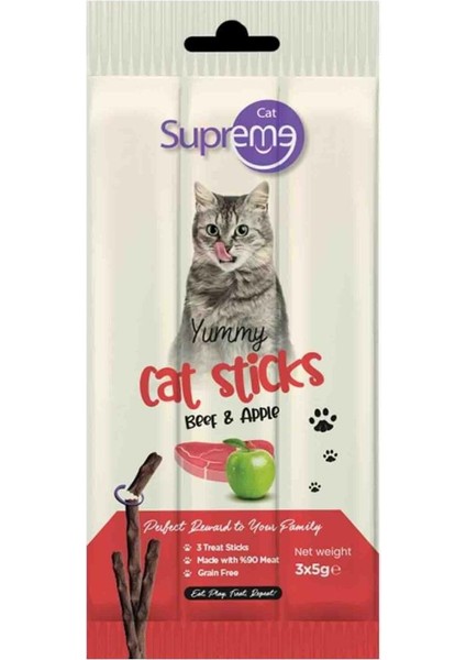 Cat Sığır Etli ve Elmalı Kedi Ödül Çubuğu 3 x 5 gr