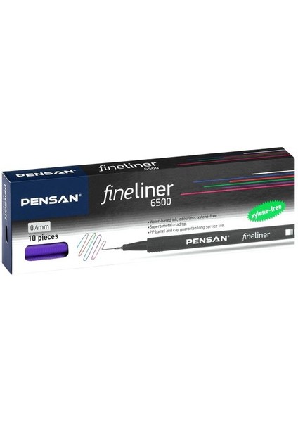 Fineliner Keçe Uç Kalem Kırmızı 6500 10'lu Paket Pensan