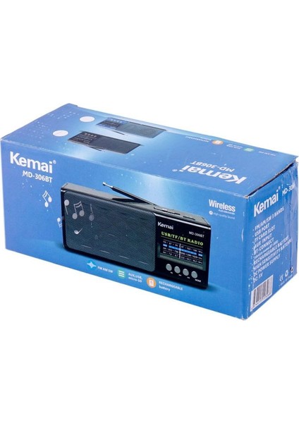 MD-306BT Bluetoothlu Nostalji Fm Radyo USB Hafıza Kartı Aux indirimleri