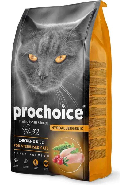 Prochoice Pro 32 Sterilised Tavuklu Kısırlaştırılmış Yetişkin Kedi Maması 2 kg