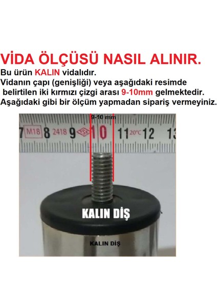 (Vida Ölçüsüne Dikkat) - 12 cm Armut Plastik Baza Ayağı Koltuk Kanepe Ayağı 8 Adet Beyaz 3-8 Vida