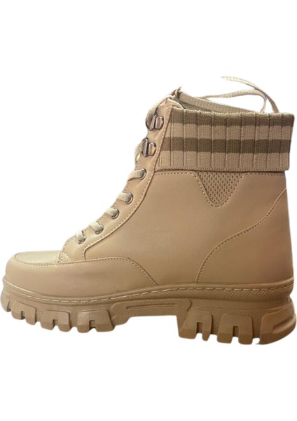 232-1427 Zn Kadın Bej Düz Bot