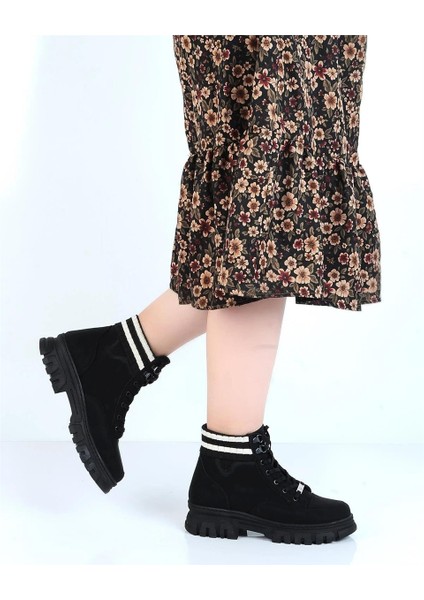 232-1427 Zn Kadın Siyah Düz Bot