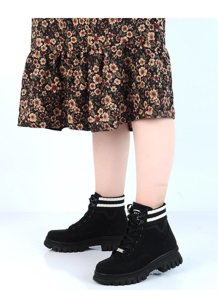 232-1427 Zn Kadın Siyah Düz Bot fiyatları