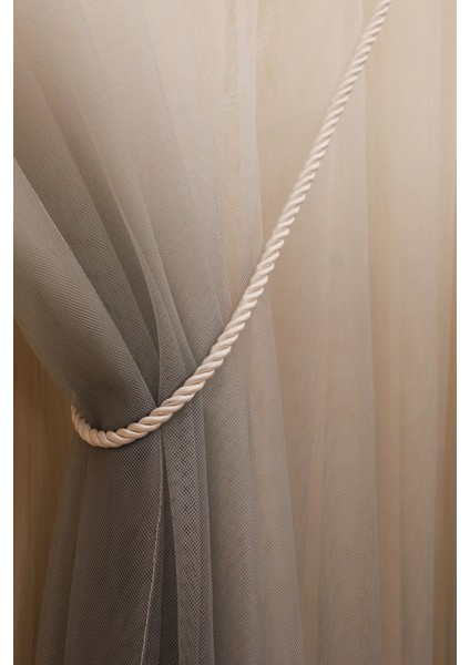 Degrade Renk Geçişli Antrasit Koyu Gri Etekleri Nakışlı Kruvaze Sık Pile Tül Perde fırsatları