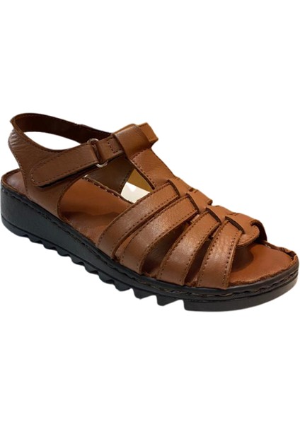 AKM-012 Kadın Kahve Hakiki Deri Sandalet fiyatları