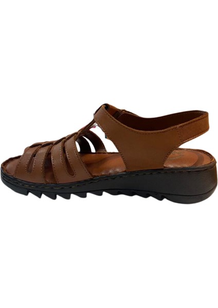 AKM-012 Kadın Kahve Hakiki Deri Sandalet fırsatları