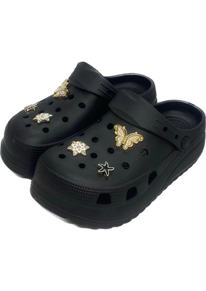 Ez 0129.01 Kadın Siyah Yüksek Taban Aksesuarlı Sandalet fiyatları