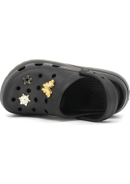 Ez 0129.01 Kadın Siyah Yüksek Taban Aksesuarlı Sandalet fırsatları