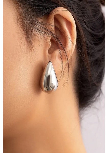 Par Moda Italyan Bottega Gözyaşı Damla Modeli Pvd Kaplaması Ağırlığı 4.40GRAM (3.7CM/31MM) KÜPE001