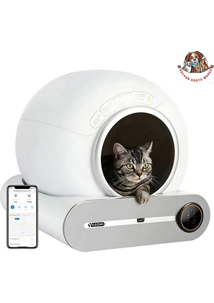 Smart Cat Cleaner 9 lt Kapasiteli ve Wifi Uygulama Bağlantılı Kedi Tuvaleti