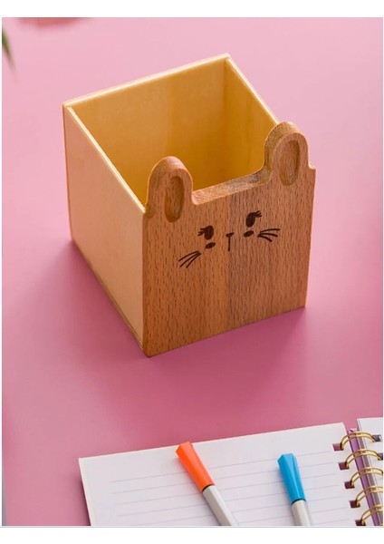 Baskılı Ahşap Organizer Kutu 10X10X12 cm