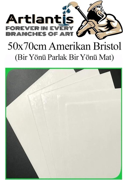 Amerikan Bristol Karton 35 x 50 cm 10 Adet 220 gr Bir Tarafı Parlak Bir Tarafı Mat Kağıt Biristol Karton fırsatları