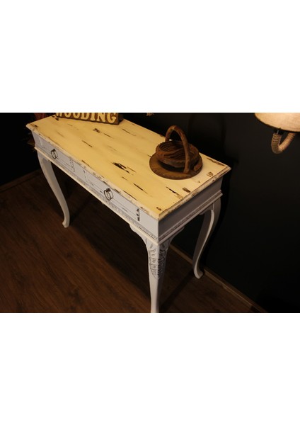 Wooding 100 cm Masif Eskitme Beyaz Oymalı Dresuar fiyatları