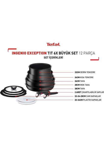 Ingenio Titanyum 6X12 Parça Büyük Set