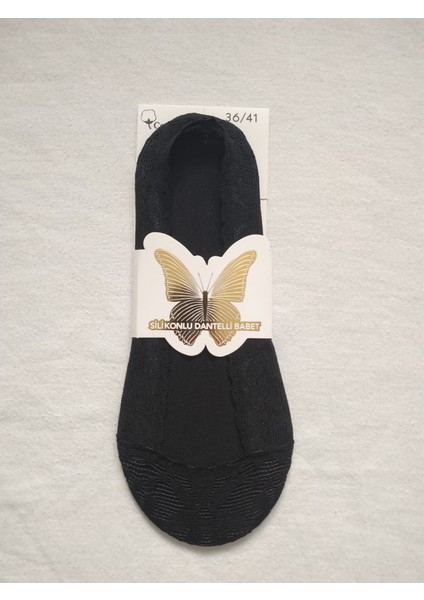 Dantelli Silikonlu Babet Çorap