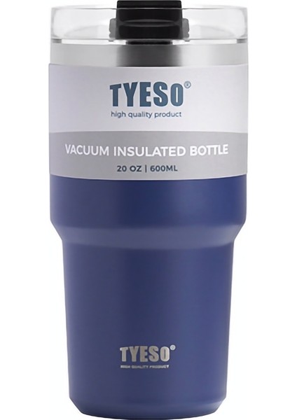 Tripletask Termos Vakumlu Paslanmaz Çelik Pipetli 600ML