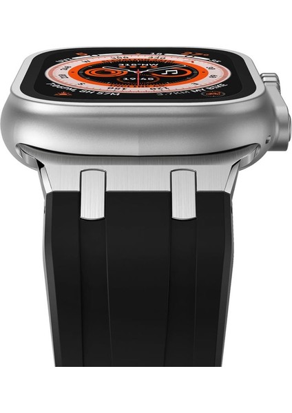 Apple Watch Ultra 49MM Kordon Metal Bağlantılı Silikon Kordon 89