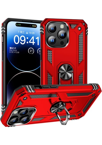 Apple iPhone 15 Pro Kılıf Yüzüklü Zırh Tank Vega