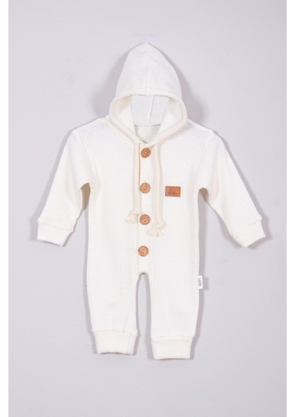 Adabebek %100 Pamuk Ahşap Düğmeli Kapşonlu Fitilli Tarz Şapkalı Bebek Tulum fiyatları