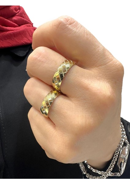 Aynalı Italy Model Taşsız 6 mm 14 Ayar Altın Alyans Yüzük modelleri