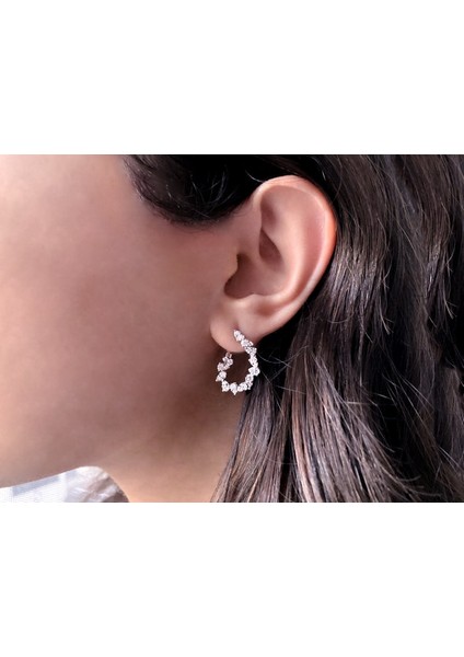 Pırlanta Taşlı Halka Küpe 0404E0067