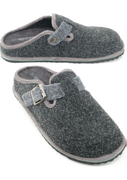 Kışlık Erkek Fashion Tokalı Ayarlanabilir Keçe Ev Bahçe Terlik