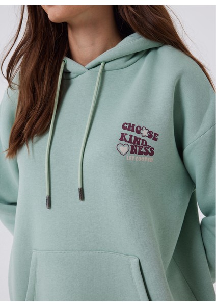 Kapüşon Yaka Mint Kadın Sweatshırt 241 Lcf 241003 Kındy Mınt fırsatları