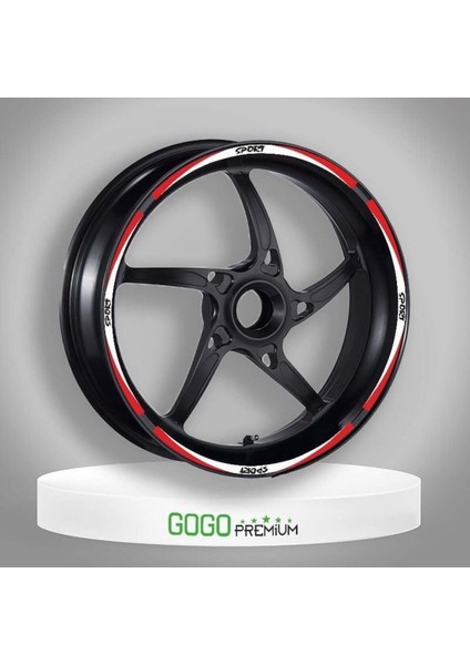 Kırmızı Beyaz Sport Reflektörlü 1 Set Jant Şeridi