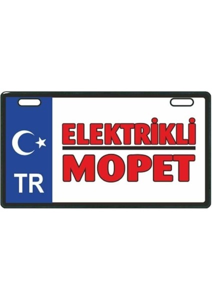 Mavi Elektrikli Mopet E-Bike Plakalık