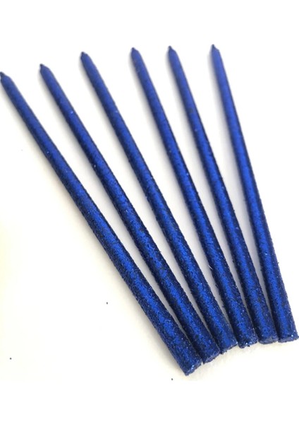 Siyah Renkli 14 cm Simli Göz Alıcı Ince Kibar Işıl Işıl 6 Lı Doğum Günü Parti Pasta Mumu fiyatları