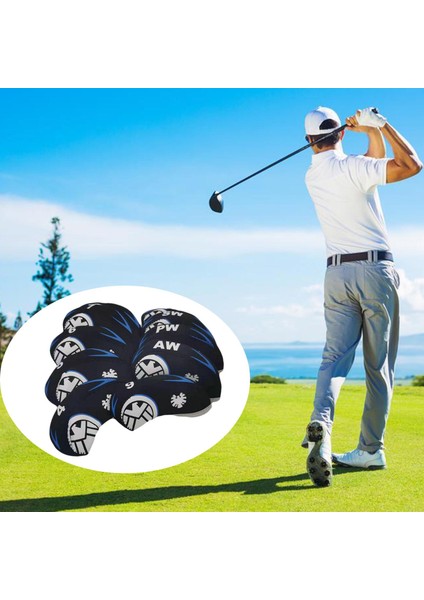 10 Adet Su Geçirmez Golf Kulübü Demir Kapak Koruyucu Başörtüsü Evrensel Fit Siyah (Yurt Dışından) indirimleri