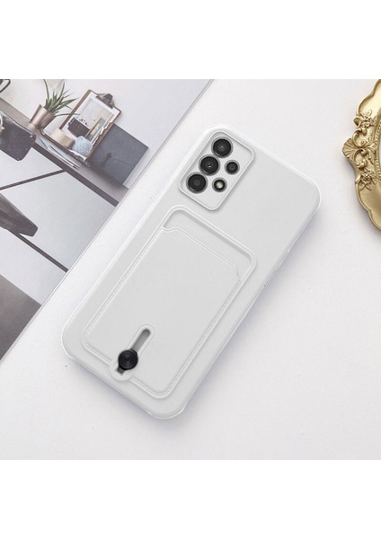 Samsung Galaxy A13 Uyumlu Kılıf Zebana Kartlıklı Sweet Yumuşak Silikon Kılıf Beyaz