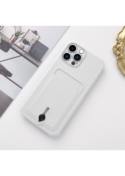 Apple iPhone 14 Pro Uyumlu Kılıf Zebana Kartlıklı Sweet Yumuşak Silikon Kılıf Beyaz