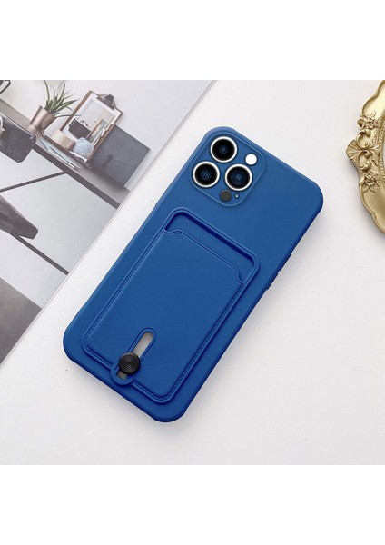 Apple iPhone 14 Pro Uyumlu Kılıf Zebana Kartlıklı Sweet Yumuşak Silikon Kılıf Mavi