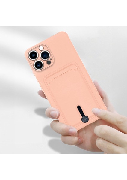 Apple iPhone 13 Pro Max Uyumlu Kılıf Zebana Kartlıklı Sweet Yumuşak Silikon Kılıf Rose Gold fiyatları