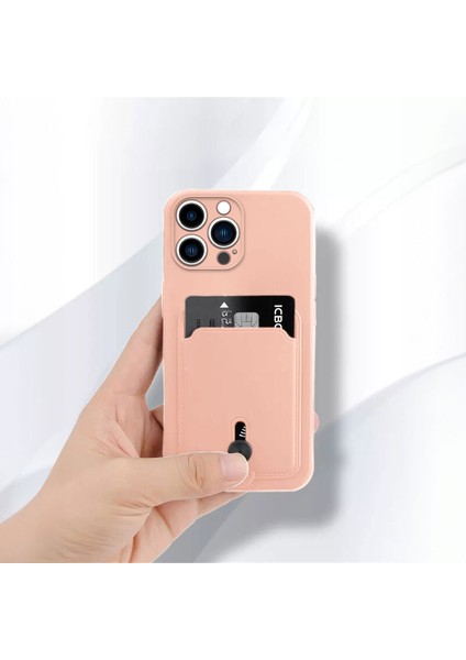 Apple iPhone 13 Pro Max Uyumlu Kılıf Zebana Kartlıklı Sweet Yumuşak Silikon Kılıf Rose Gold modelleri