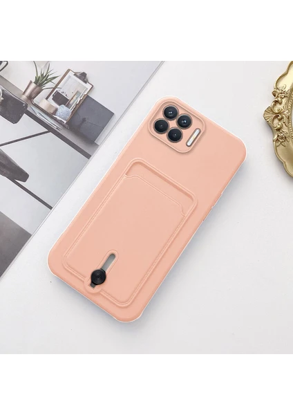 Oppo Reno 4 Lite Uyumlu Kılıf Zebana Kartlıklı Sweet Yumuşak Silikon Kılıf Rose Gold