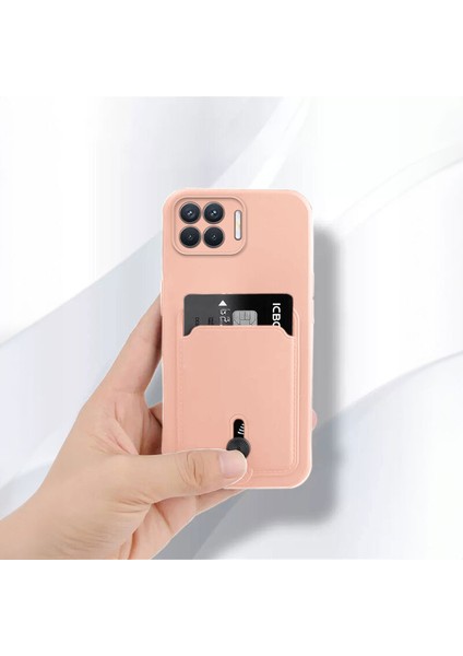 Oppo Reno 4 Lite Uyumlu Kılıf Zebana Kartlıklı Sweet Yumuşak Silikon Kılıf Rose Gold