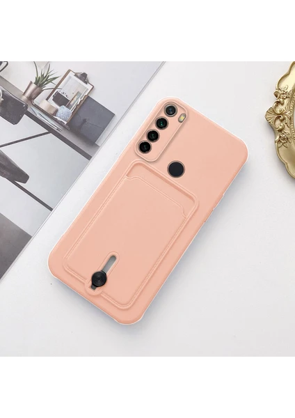 Xiaomi Redmi Note 8 Uyumlu Kılıf Zebana Kartlıklı Sweet Yumuşak Silikon Kılıf Rose Gold