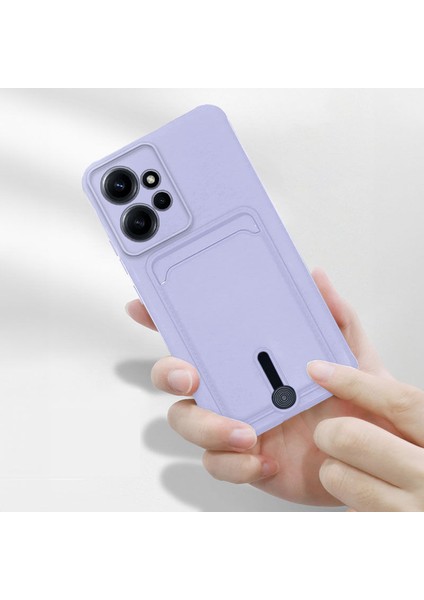 Xiaomi Redmi Note 12 Uyumlu Kılıf Zebana Kartlıklı Sweet Yumuşak Silikon Kılıf Lila