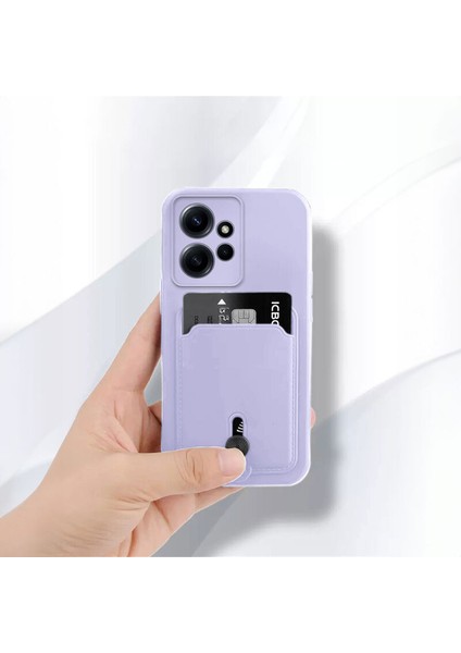 Xiaomi Redmi Note 12 Uyumlu Kılıf Zebana Kartlıklı Sweet Yumuşak Silikon Kılıf Lila